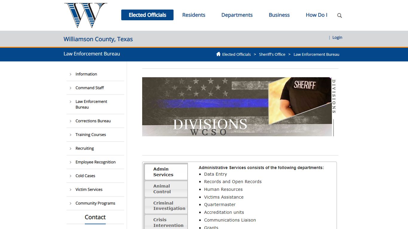 Elected Officials > Sheriff's Office - Williamson County, Texas